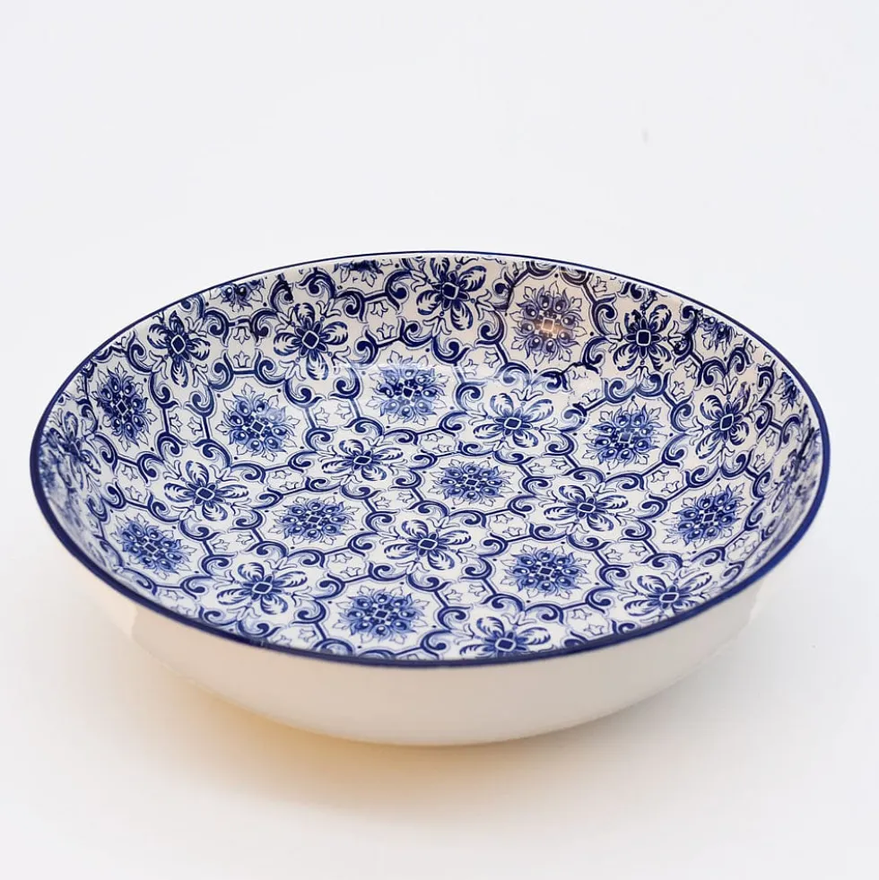 Assiette creuse en céramique "Padrão" - Bleu