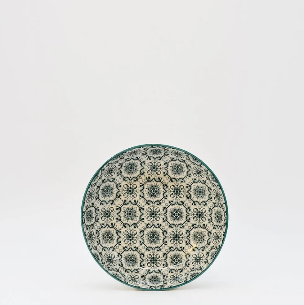 Assiette creuse en céramique "Padrão" - Verte