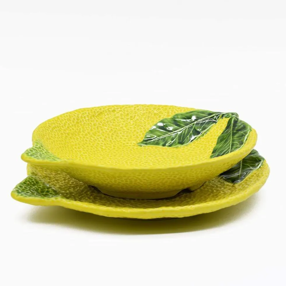 Assiette creuse en forme de citron - 27cm