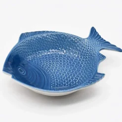 Assiette creuse en forme de Poisson 25cm - Bleue