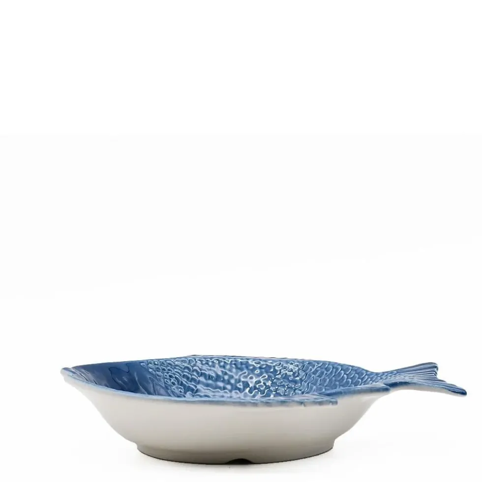 Assiette creuse en forme de Poisson 25cm - Bleue
