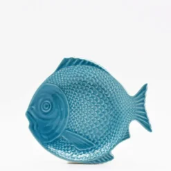 Assiette creuse en forme de Poisson 25cm - Turquoise