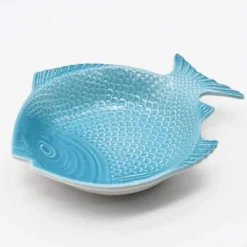 Assiette creuse en forme de Poisson 25cm - Turquoise