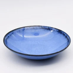 Assiette creuse en grès "Amazonia" Bleue