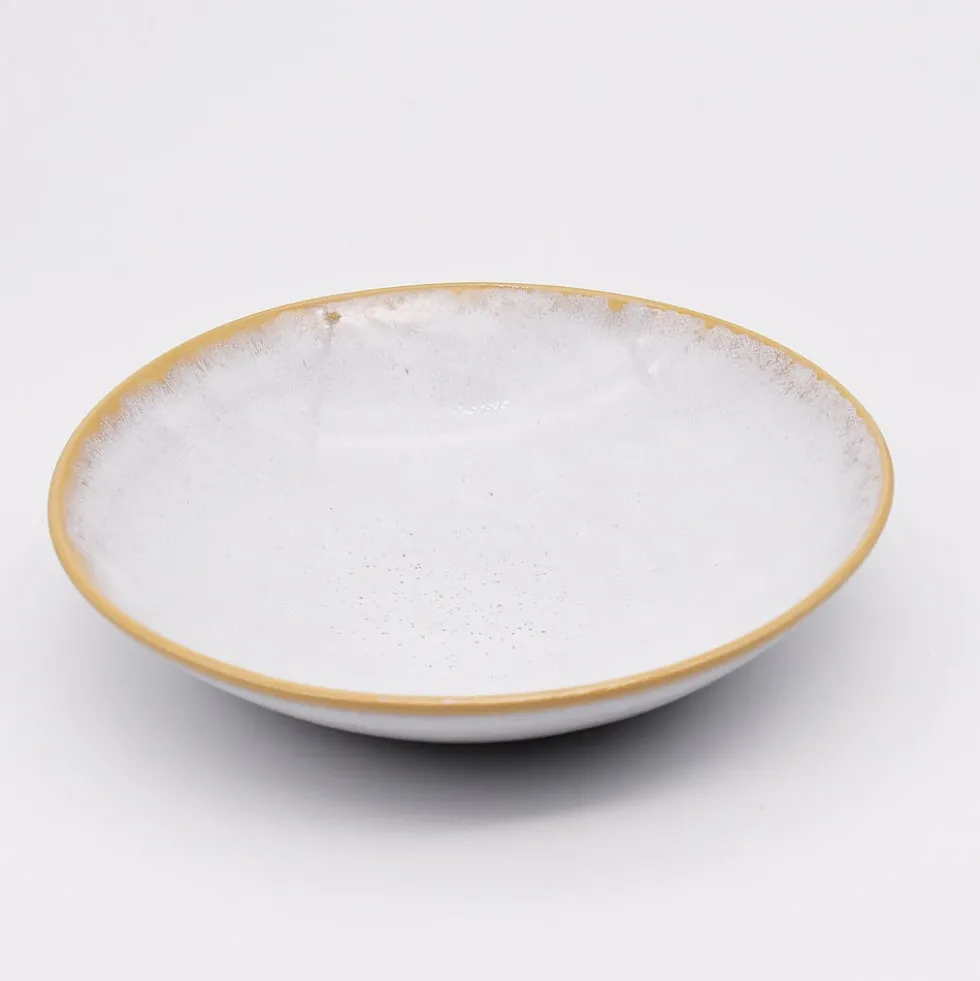 Assiette creuse en grès "Amazonia" Blanche