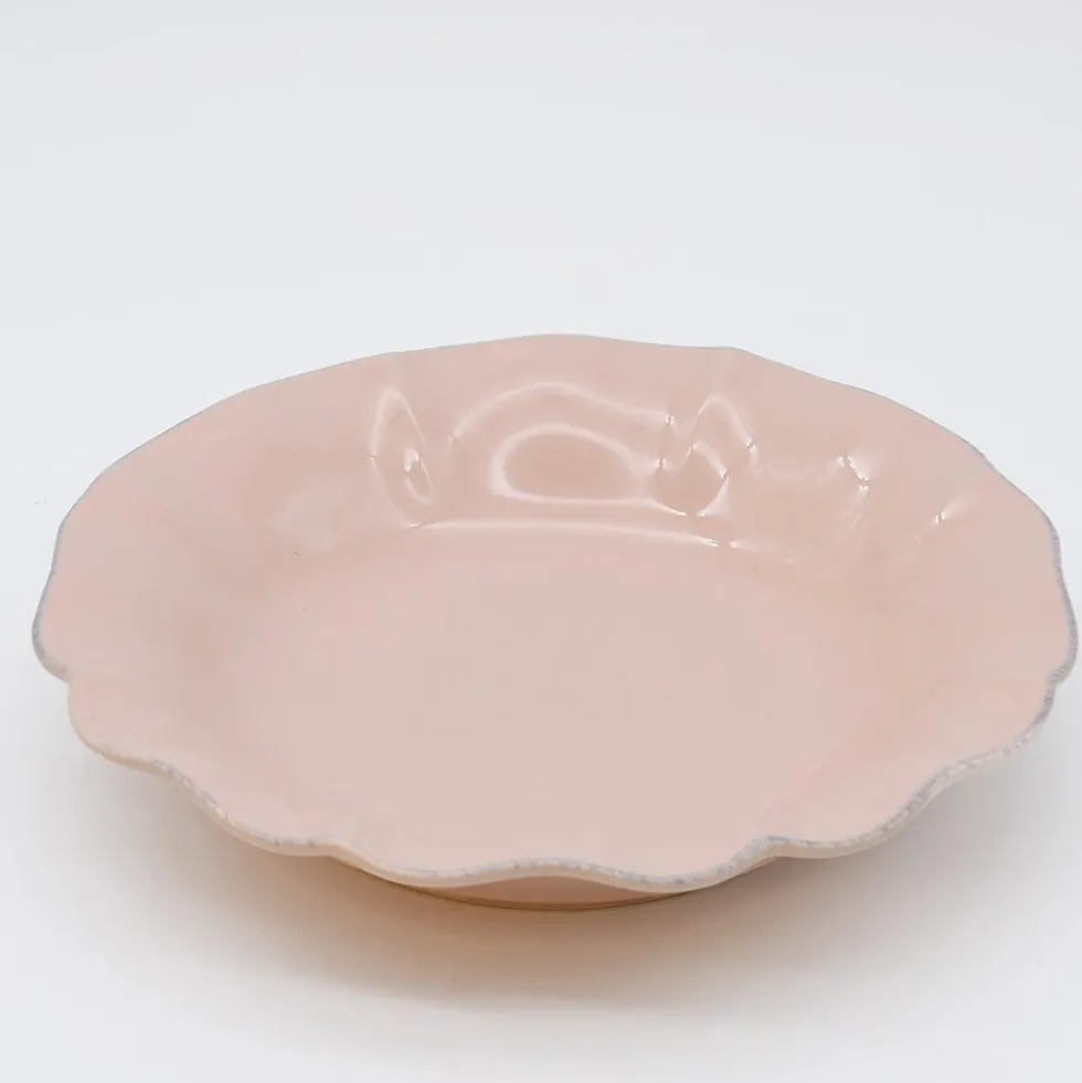 Assiette creuse en grès fin "Rosa" - Rose