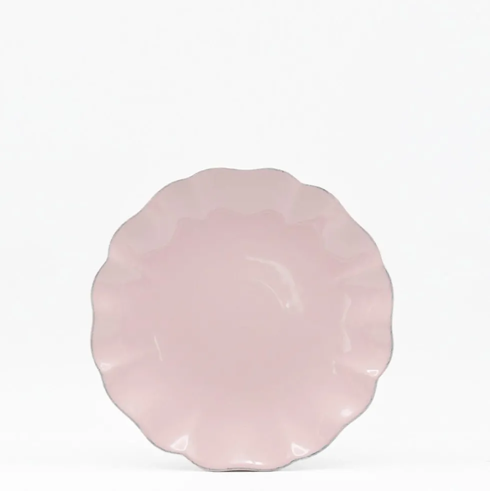 Assiette creuse en grès fin "Rosa" - Rose