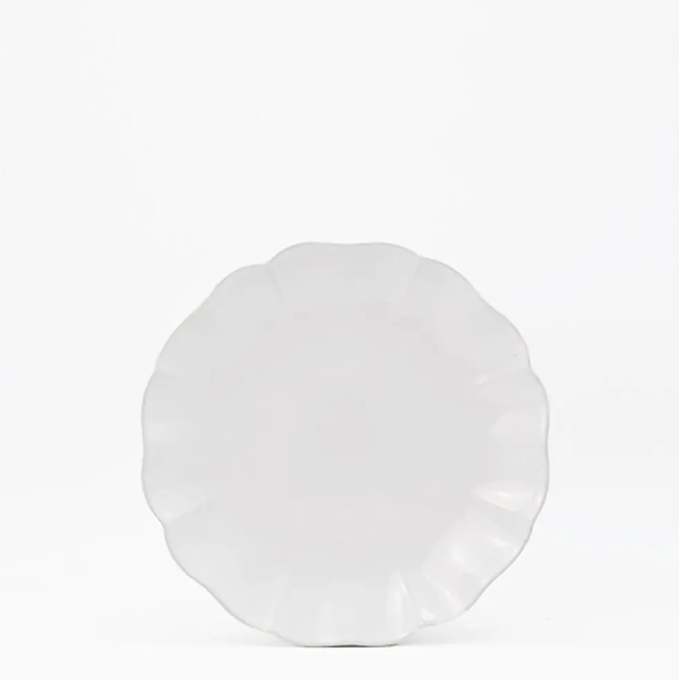 Assiette creuse en grès fin "Rosa" - Blanc