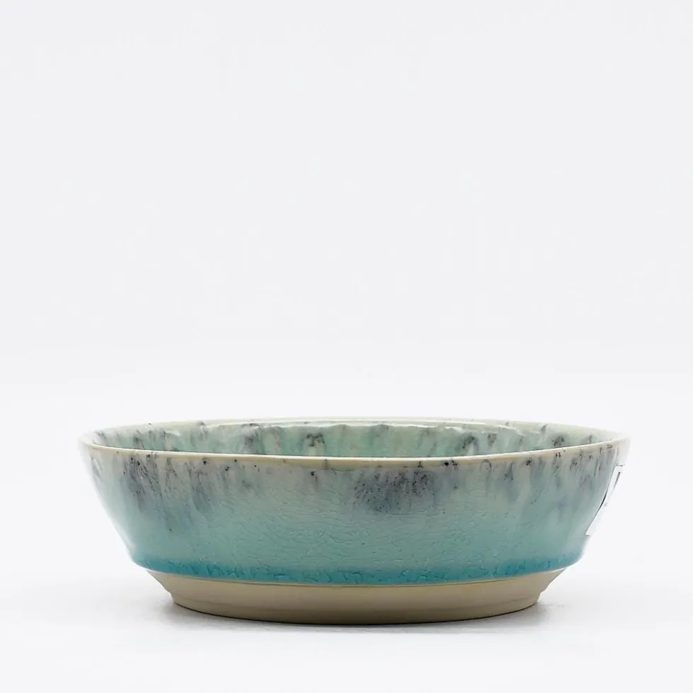 Assiette creuse en grès "Madeira" 19cm - Vert