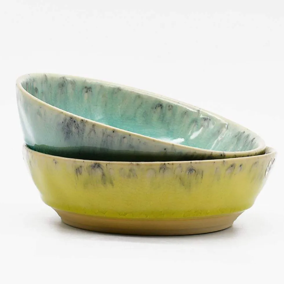 Assiette creuse en grès "Madeira" 19cm - Vert
