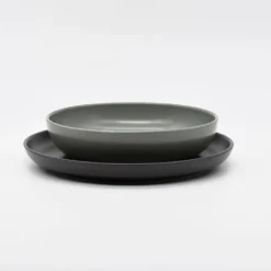 Assiette creuse en grès “Pacifica" - Anthracite