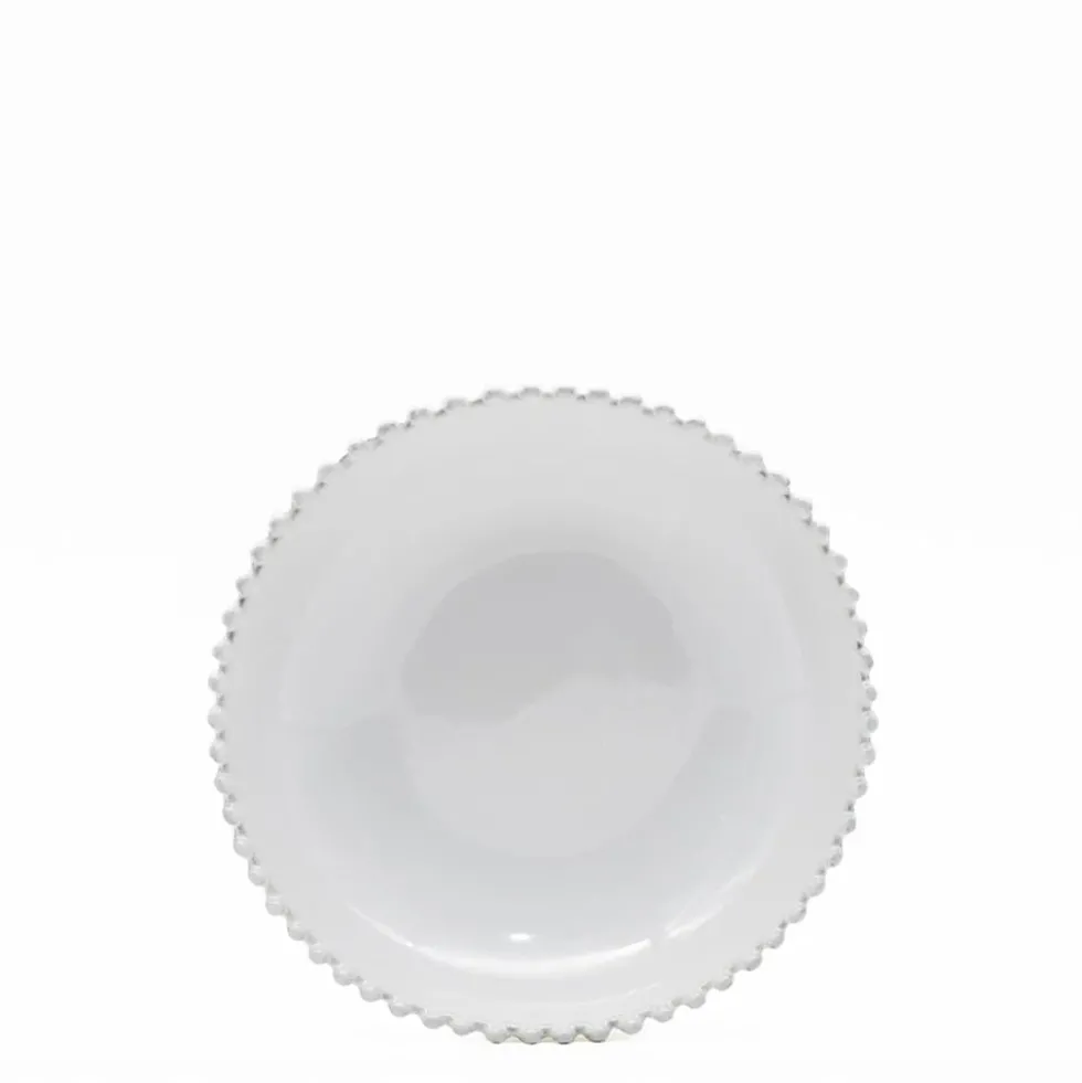 Assiette creuse haute en grès "Pearl" - 24cm