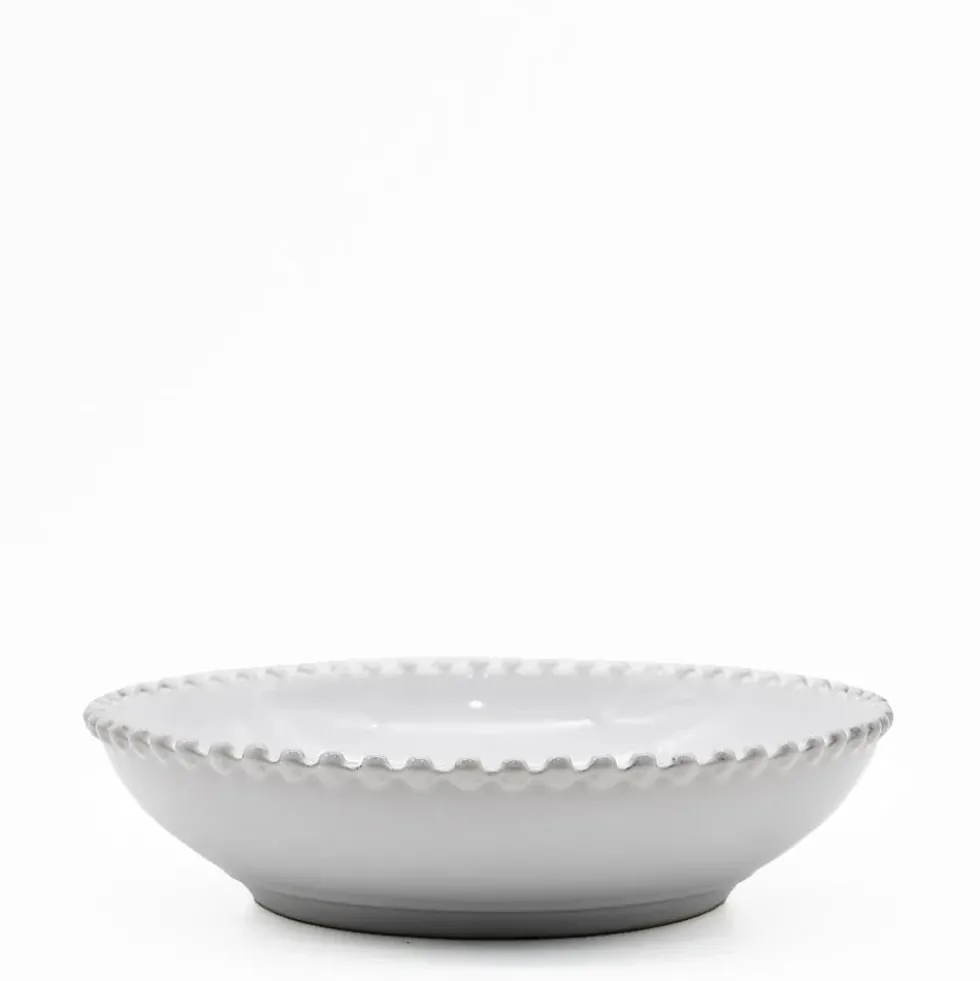 Assiette creuse haute en grès "Pearl" - 24cm