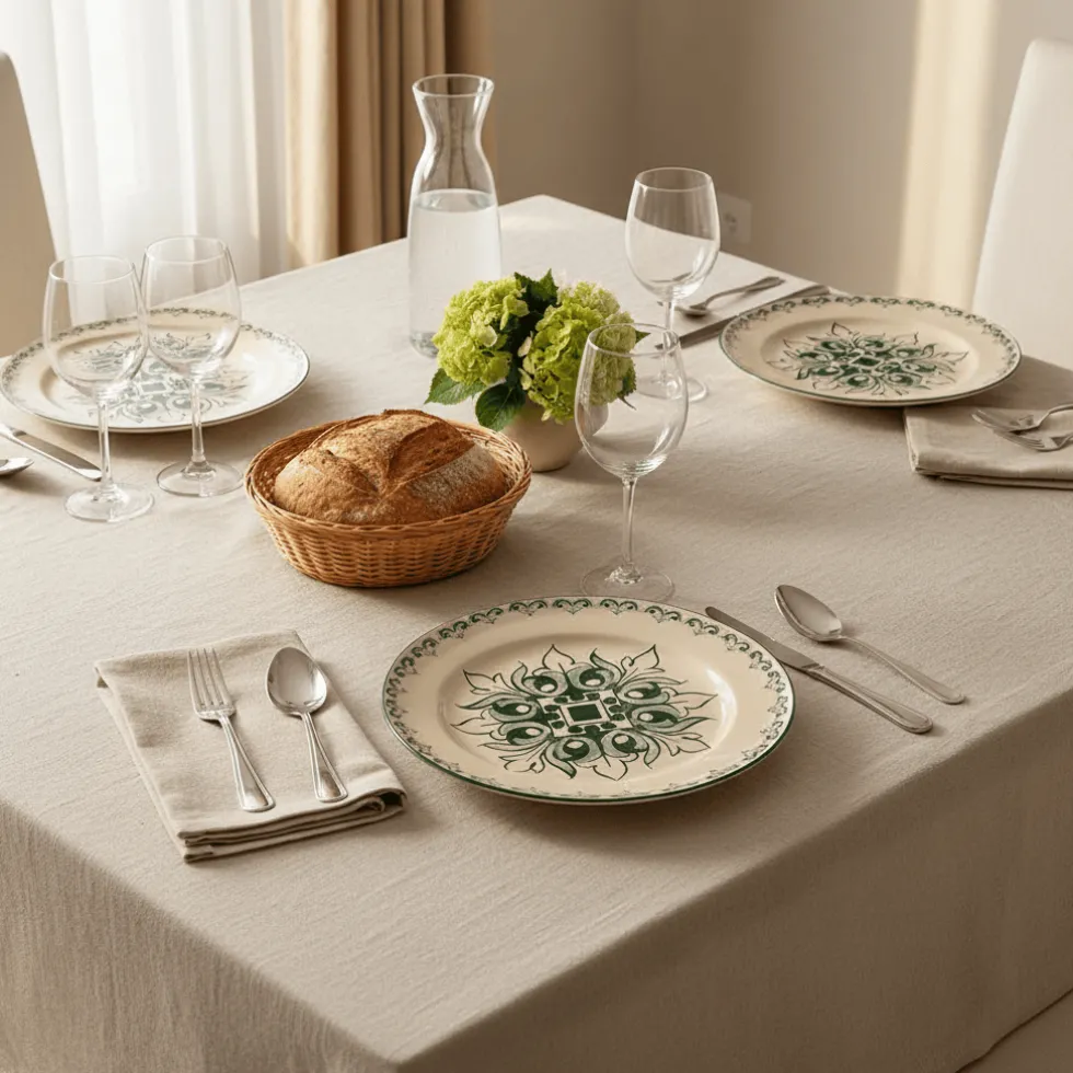Assiette en céramique "Brasão" 27cm - Verte