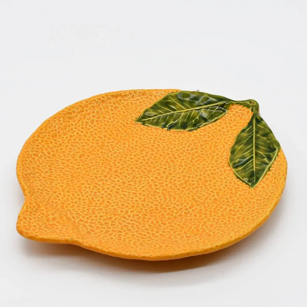 Assiette en céramique en forme d'orange - 24cm