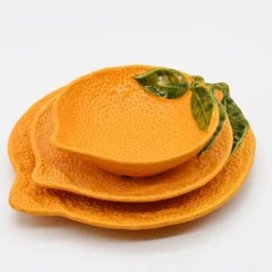 Assiette en céramique en forme d'orange - 24cm