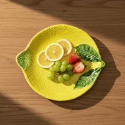 Assiette en céramique en forme de citron - 30cm