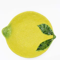 Assiette en céramique en forme de citron - 30cm