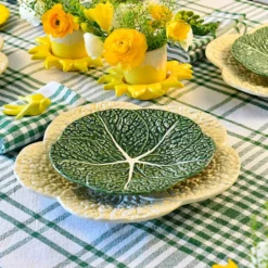 Assiette en céramique en forme de chou 22cm - Verte