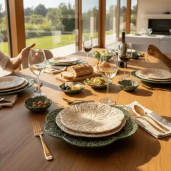 Assiette en céramique en forme de chou 22cm - Blanc cassé