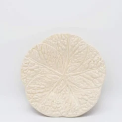 Assiette en céramique en forme de chou 22cm - Blanc cassé