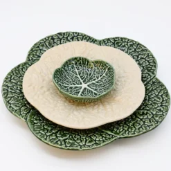 Assiette en céramique en forme de chou 22cm - Blanc cassé