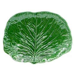 Assiette en céramique en forme de feuille de chou - 27 cm