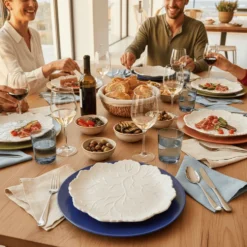 Assiette en céramique "Folha" blanche - 27cm