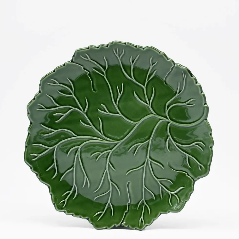 Assiette en céramique "Folha" verte - 27cm