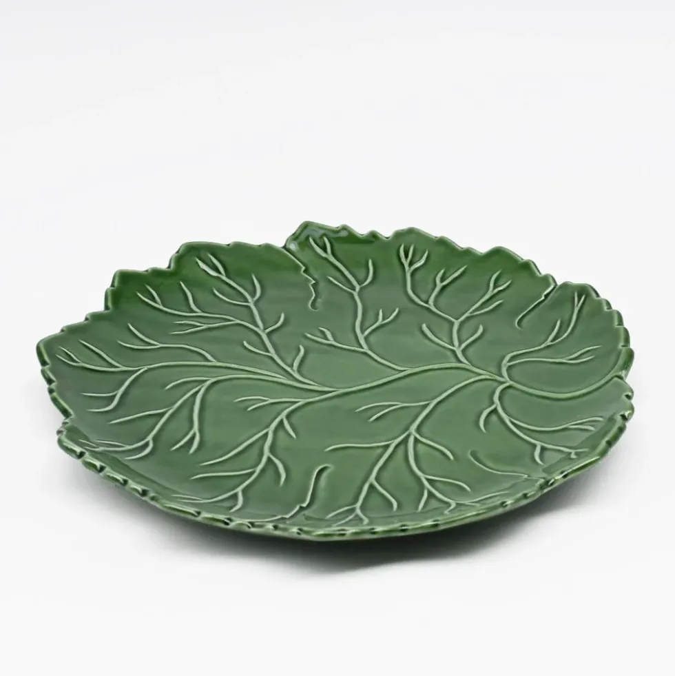 Assiette en céramique "Folha" verte - 27cm