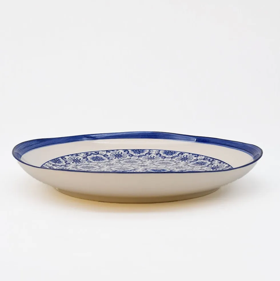 Assiette en céramique "Padrão" 27cm - Bleu