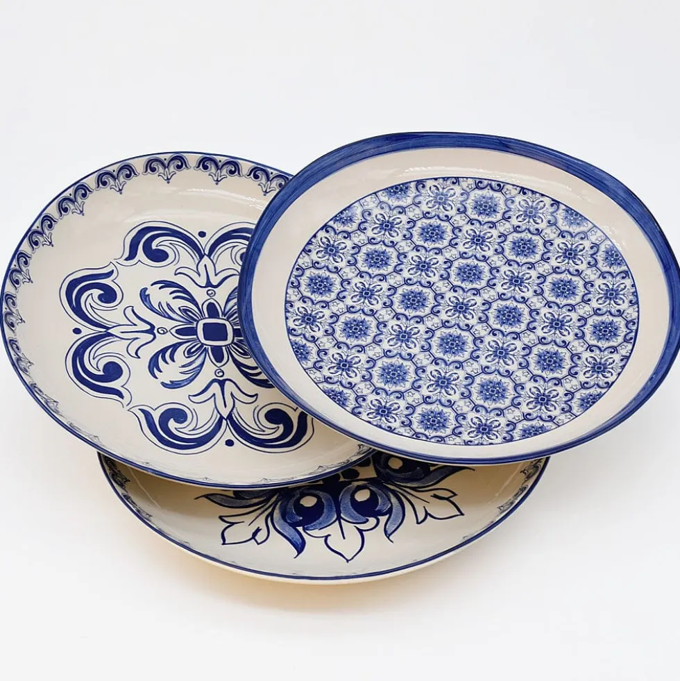 Assiette en céramique "Padrão" 27cm - Bleu