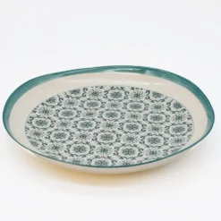 Assiette en céramique "Padrão" 27cm - Verte