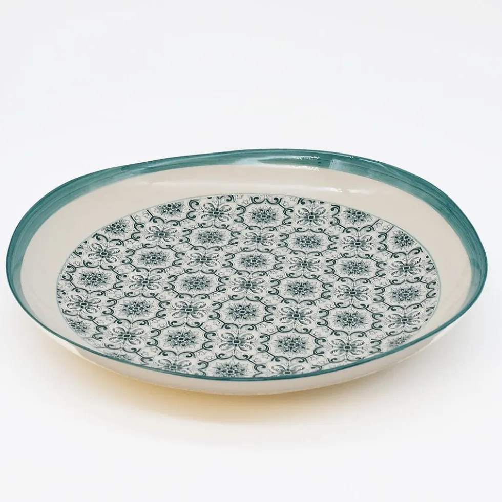 Assiette en céramique "Padrão" 27cm - Verte