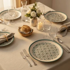 Assiette en céramique "Padrão" 27cm - Verte