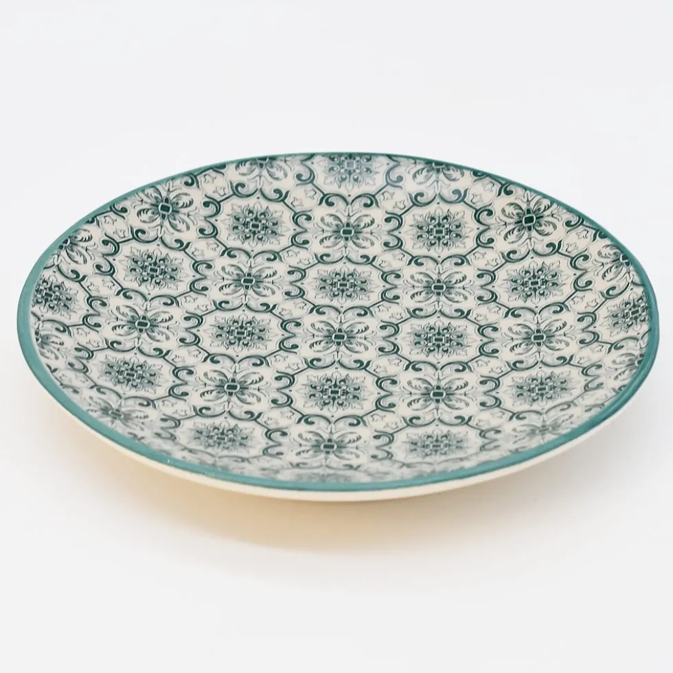 Assiette en céramique "Padrão" 12cm - Verte