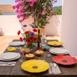 Assiette en céramique "Papoila" 27cm - Turquoise