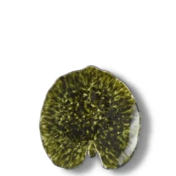Assiette en grés "Alchemille" - Vert sombre