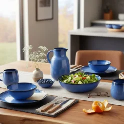 Assiette en grès "Amazonia" Bleue - 30cm