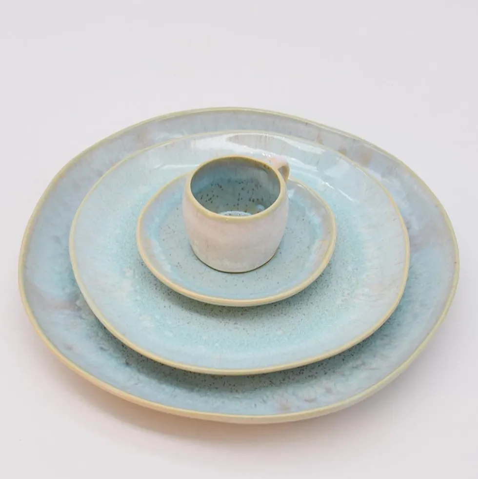 Assiette en grès "Eivissa" 28cm - Bleue