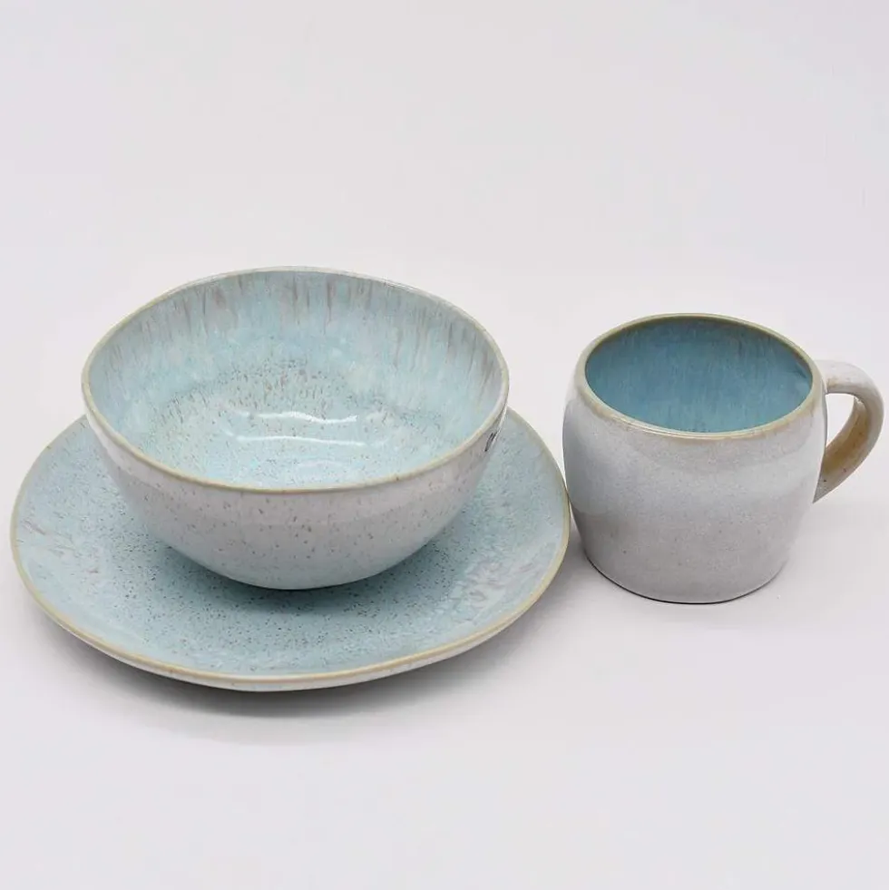 Assiette en grès "Eivissa" 21cm - Bleue