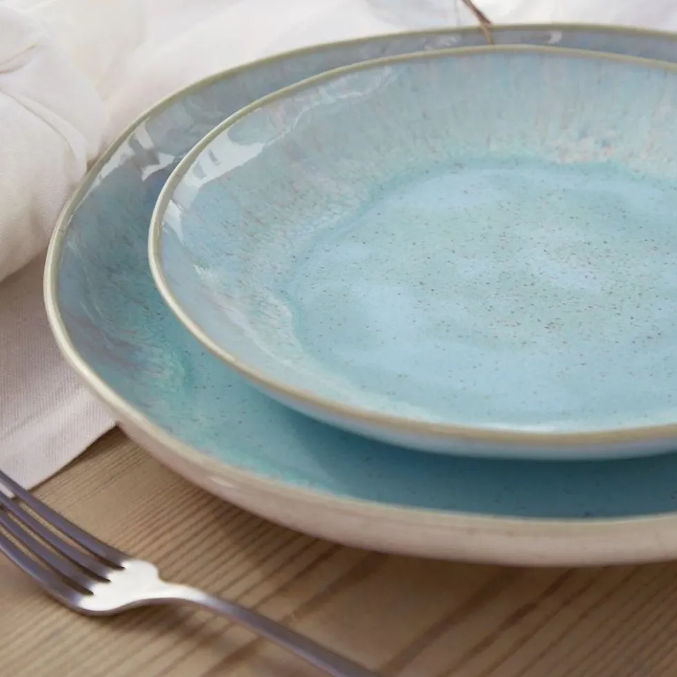 Assiette en grès "Eivissa" 21cm - Bleue