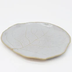 Assiette en grès en forme de chou 23cm - Blanc