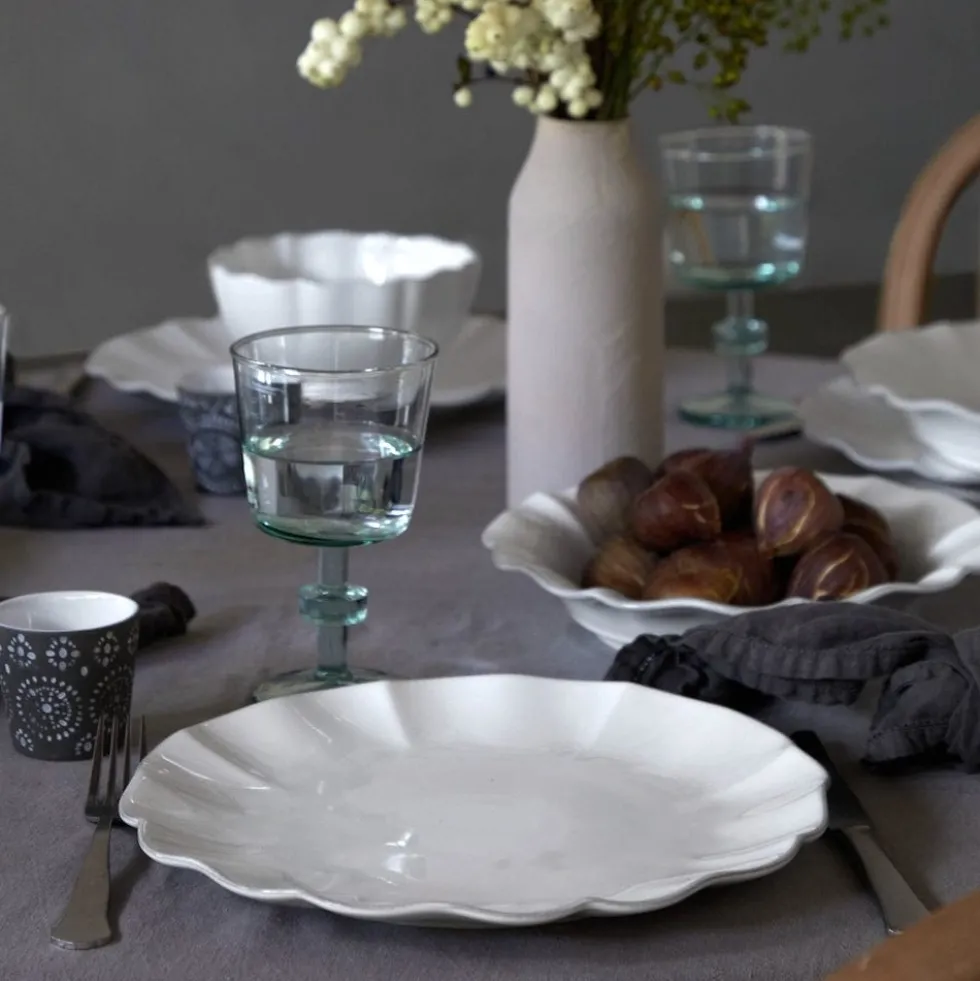 Assiette en grès fin "Rosa" 28cm - Blanc