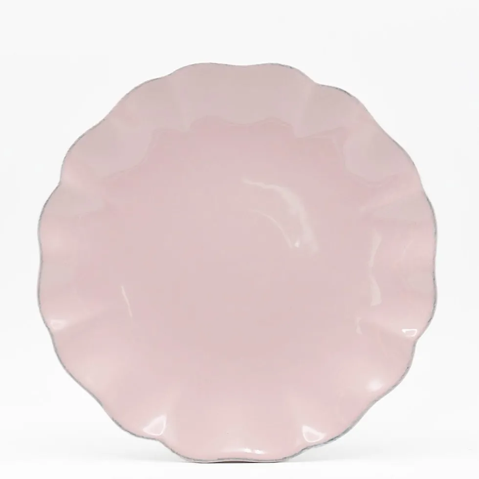 Assiette en grès fin "Rosa" 28cm - Rose