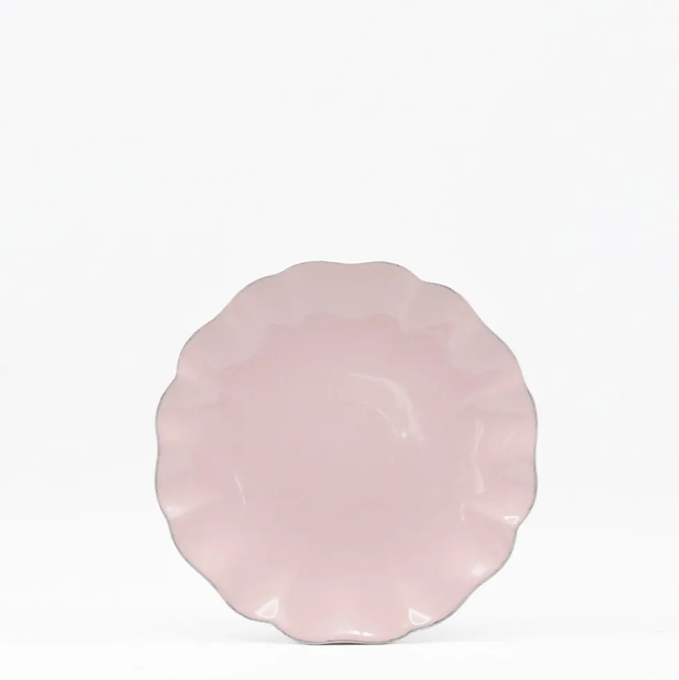 Assiette en grès fin "Rosa" 22cm - Rose