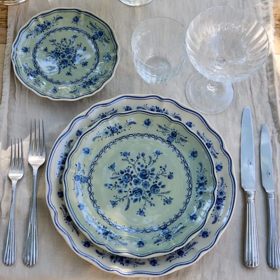 Assiette en grès fin "Vila" 21cm - Vert