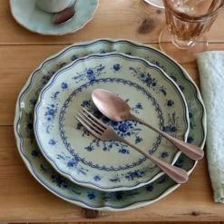 Assiette en grès fin "Vila" 17cm - Vert