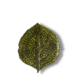Assiette en grés "Hortensia" - Vert sombre