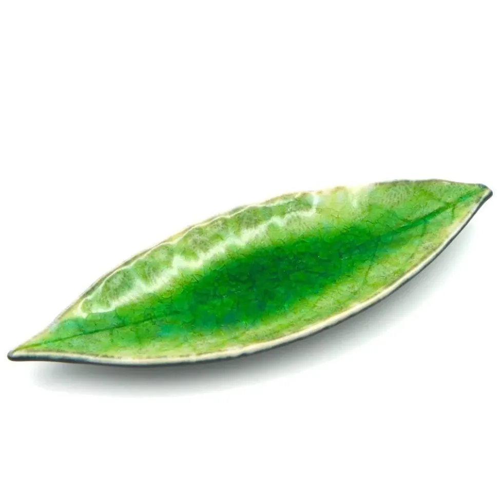 Assiette en grés "Laurier" - Vert d'eau